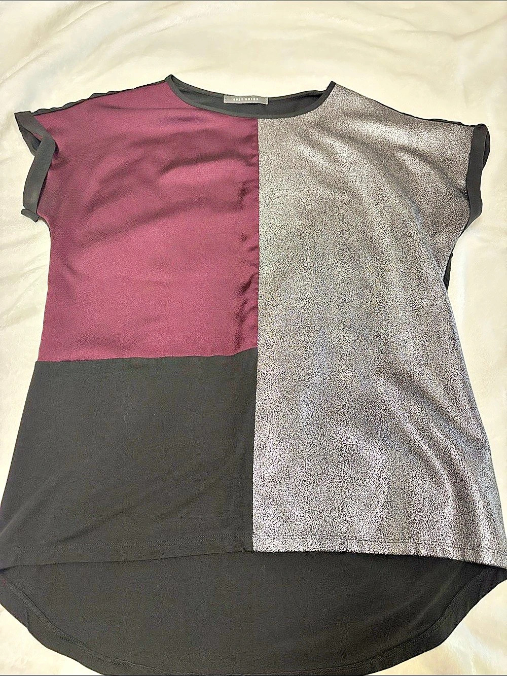 RD Style Color Block Tunic in Black & Purple Size XS